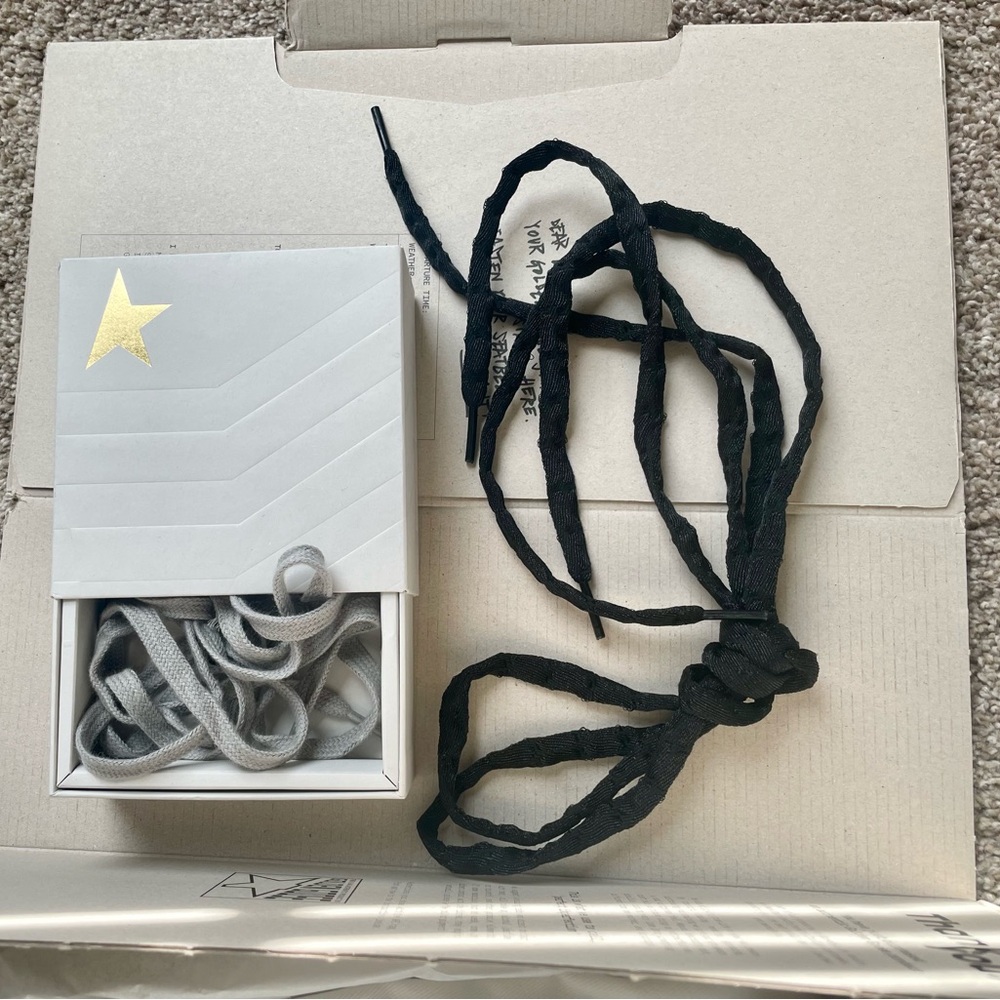 Golden Goose Black and Gray Shoelaces NEW